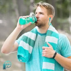 Écouteurs Filaire Bluetooth Defunc, Contour Oreille Télécommande Microphone, Autonomie 5h - Turquoise -Musique recherchée. bt dfc hybrid tk 5