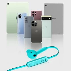 Écouteurs Filaire Bluetooth Defunc, Contour Oreille Télécommande Microphone, Autonomie 5h - Turquoise -Musique recherchée. bt dfc hybrid tk 7