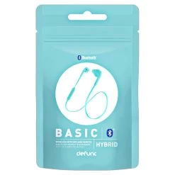 Écouteurs Filaire Bluetooth Defunc, Contour Oreille Télécommande Microphone, Autonomie 5h - Turquoise -Musique recherchée. bt dfc hybrid tk 8