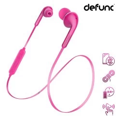 Écouteurs Intra-auriculaire Bluetooth Defunc, Contours Cou Microphone Télécommande - Rose