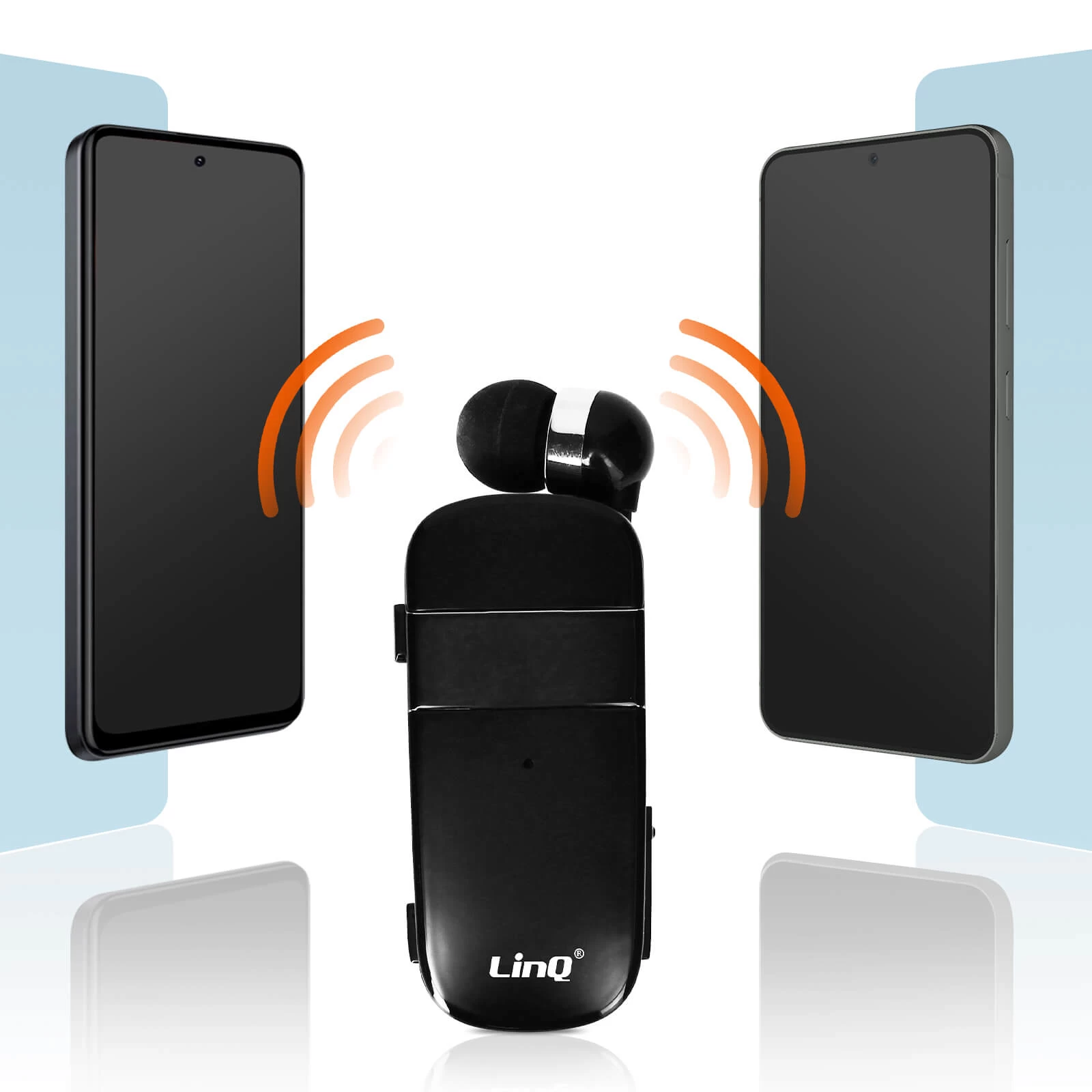 Oreillette Bluetooth Intra-auriculaires, Autonomie 10 Heures Avec Câble Rétractable, LinQ R8344 - Noir 9 Oreillette Bluetooth Intra-auriculaires, Autonomie 10 Heures Avec Câble Rétractable, LinQ R8344 - Noir – Image 7