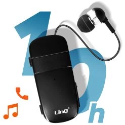 Oreillette Bluetooth Intra-auriculaires, Autonomie 10 Heures Avec Câble Rétractable, LinQ R8344 - Noir 20 Oreillette Bluetooth Intra-auriculaires, Autonomie 10 Heures Avec Câble Rétractable, LinQ R8344 - Noir -Musique recherchée. bt linq bk 834 9