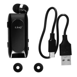 Oreillette Bluetooth Design Micro-Cravate, Autonomie 20 Heures Et Connexion Multipoint, LinQ R8388 - Noir -Musique recherchée. bt linq bk 838 10
