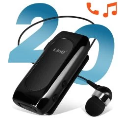 Oreillette Bluetooth Design Micro-Cravate, Autonomie 20 Heures Et Connexion Multipoint, LinQ R8388 - Noir -Musique recherchée. bt linq bk 838 6