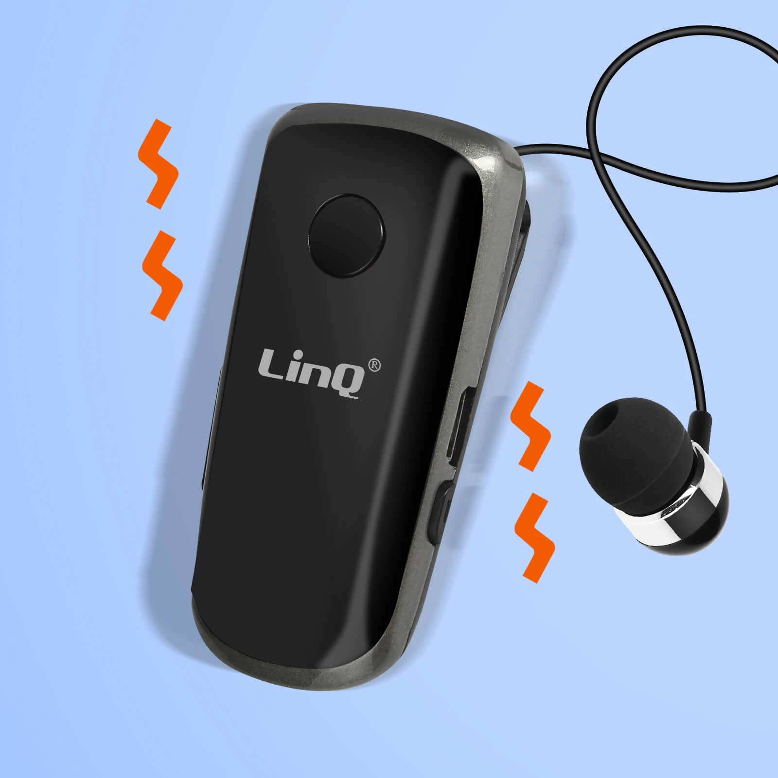 Oreillette Bluetooth Fonction Vibreur Et Annonce Vocale Avec Câble Rétractable, LinQ R839 - Noir 7 Oreillette Bluetooth Fonction Vibreur Et Annonce Vocale Avec Câble Rétractable, LinQ R839 - Noir – Image 5