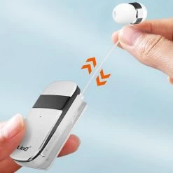 Oreillette Bluetooth Intra-auriculaires, Autonomie 10 Heures Avec Câble Rétractable, LinQ R8344 - Blanc -Musique recherchée. bt linq wh 834 10