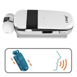 Oreillette Bluetooth Intra-auriculaires, Autonomie 10 Heures Avec Câble Rétractable, LinQ R8344 - Blanc -Musique recherchée. bt linq wh 834 4