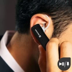 Mono Oreillette Bluetooth Sans-fil Connexion Multipoint, Kit Mains Libres, Swissten - Noir -Musique recherchée. bt swiss bk ul9 5