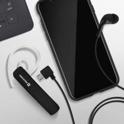 Mono Oreillette Bluetooth Sans-fil Connexion Multipoint, Kit Mains Libres, Swissten - Noir -Musique recherchée. bt swiss bk ul9 8