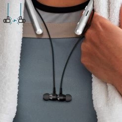 Ecouteur Sans Fil Sport Magnétiques Tour De Cour, GJBY CA-112 Series - Noir -Musique recherchée. ca112 bk 3