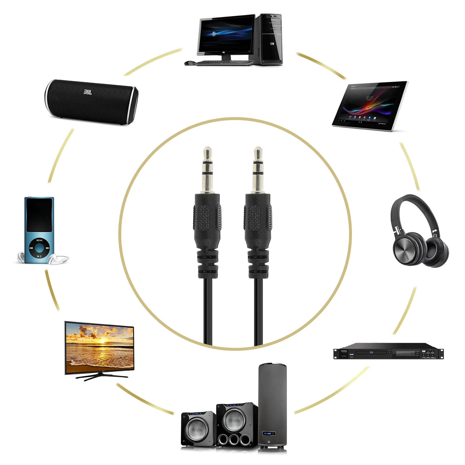 Câble Audio Auxiliaire Jack 3,5mm Mâle/Mâle, 1,5m De Longueur, LinQ- Noir 8 Câble Audio Auxiliaire Jack 3,5mm Mâle/Mâle, 1,5m De Longueur, LinQ- Noir – Image 6