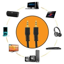 Câble Audio Auxiliaire Jack 3.5 Mm Mâle/Mâle, 5 Mètres By LinQ - Noir 12 Câble Audio Auxiliaire Jack 3.5 Mm Mâle/Mâle, 5 Mètres By LinQ - Noir -Musique recherchée. data aux 5m 5