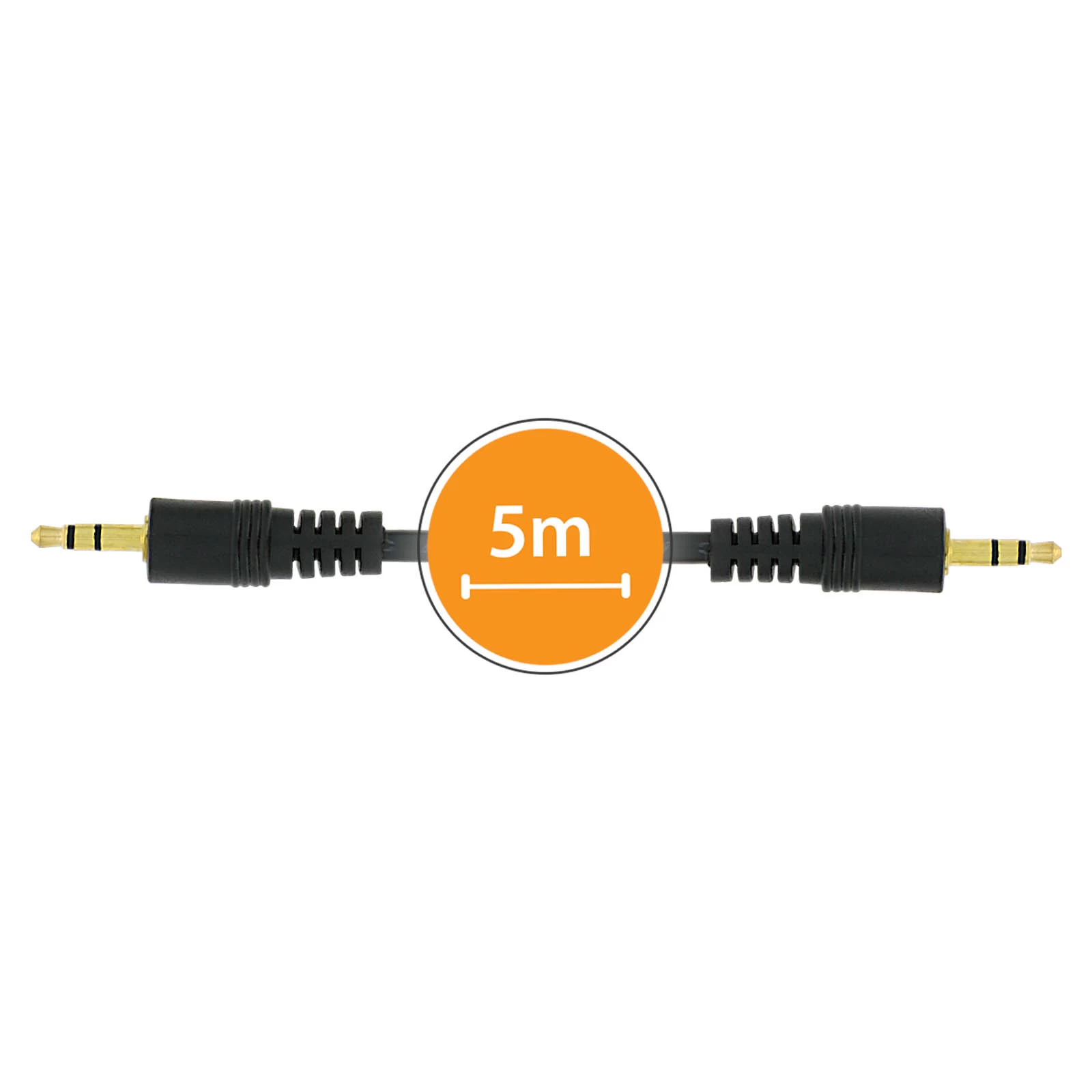 Câble Audio Auxiliaire Jack 3.5 Mm Mâle/Mâle, 5 Mètres By LinQ - Noir 8 Câble Audio Auxiliaire Jack 3.5 Mm Mâle/Mâle, 5 Mètres By LinQ - Noir – Image 6