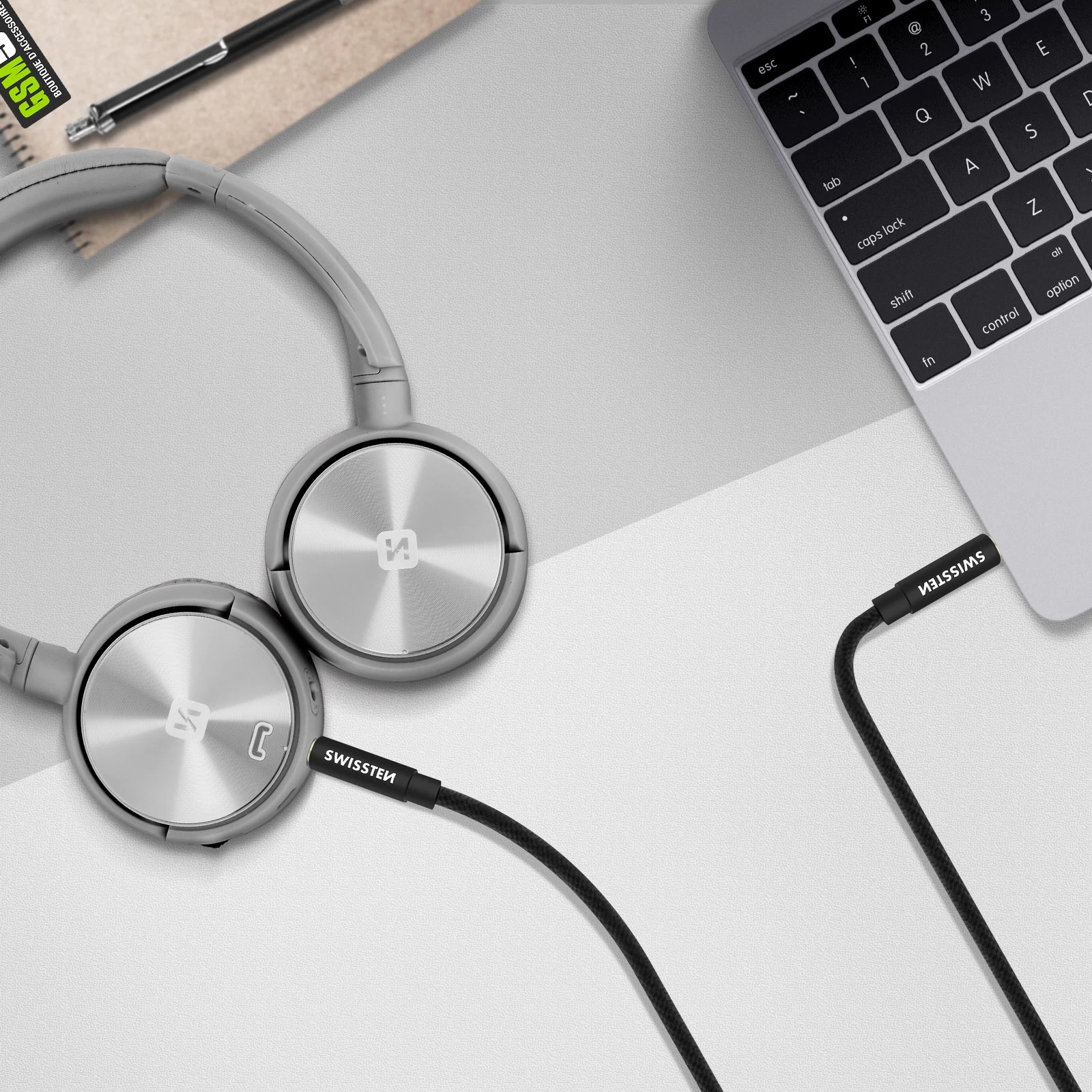 Câble Audio Auxiliaire Jack 3.5mm Mâle / Mâle, Anti-nœuds 1,5m, Swissten - Noir 7 Câble Audio Auxiliaire Jack 3.5mm Mâle / Mâle, Anti-nœuds 1,5m, Swissten - Noir – Image 5