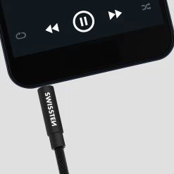 Câble Audio Auxiliaire Jack 3.5mm Mâle / Mâle, Anti-nœuds 1,5m, Swissten - Noir 18 Câble Audio Auxiliaire Jack 3.5mm Mâle / Mâle, Anti-nœuds 1,5m, Swissten - Noir -Musique recherchée. data aux swiss 7