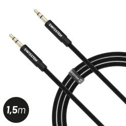 Câble Audio Auxiliaire Jack 3.5mm Mâle / Mâle, Anti-nœuds 1,5m, Swissten - Noir 21 Câble Audio Auxiliaire Jack 3.5mm Mâle / Mâle, Anti-nœuds 1,5m, Swissten - Noir -Musique recherchée. data aux swiss 9