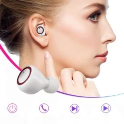 Écouteurs Sans Fil Bluetooth Intra-auriculaires, DT-2 - Rose -Musique recherchée. dt2 pk dv2 10