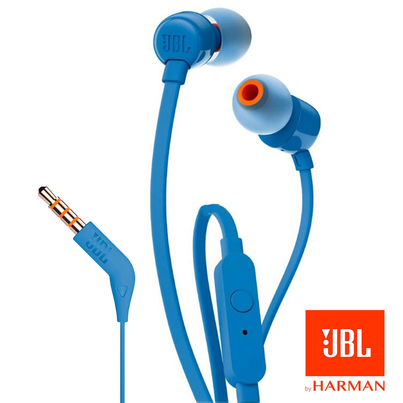 Écouteurs Filaires JBL T110 Intra-auriculaires Son Pure Bass, Kit Mains Libres - Prise 3.5mm - Bleu 3 Écouteurs Filaires JBL T110 Intra-auriculaires Son Pure Bass, Kit Mains Libres - Prise 3.5mm - Bleu