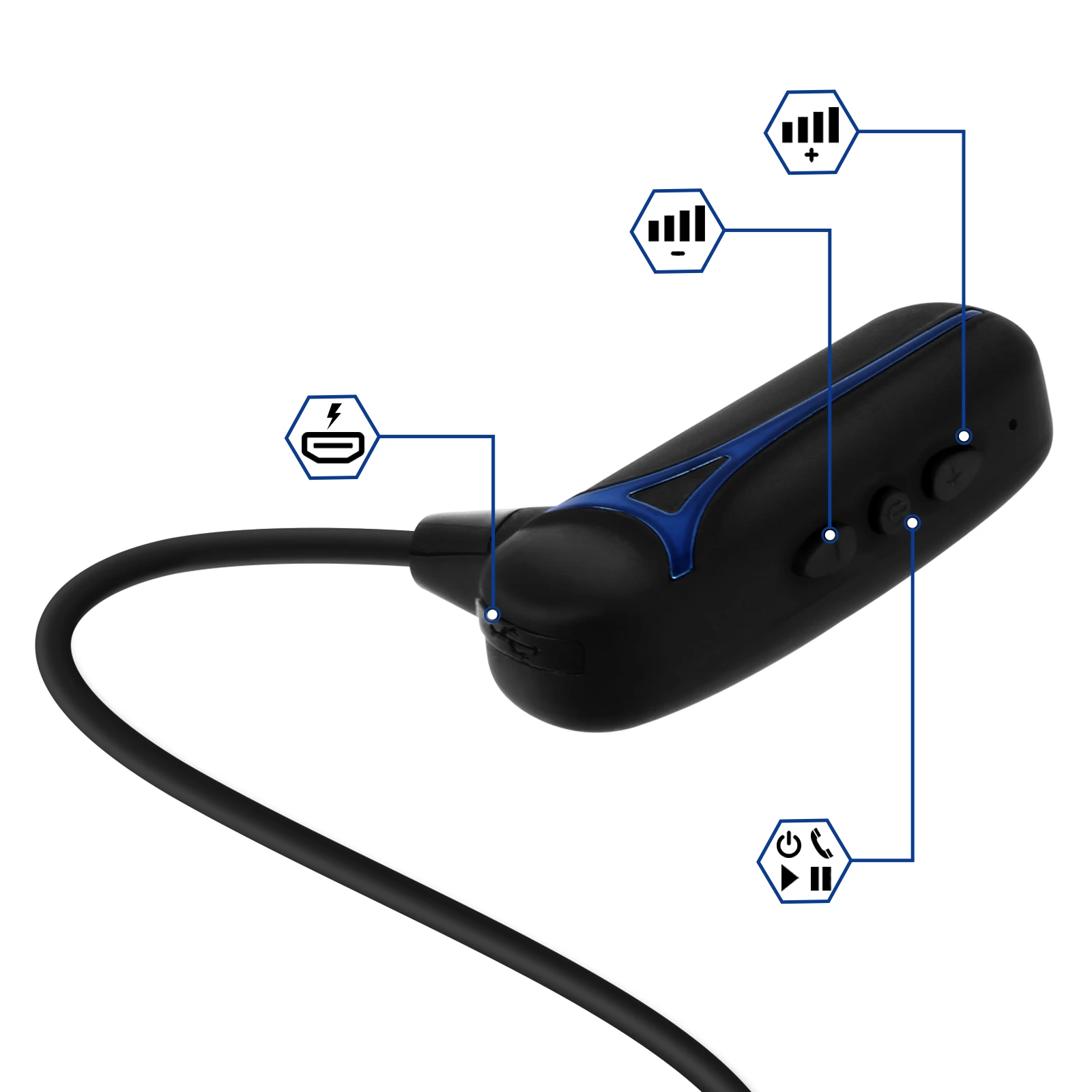 Écouteurs Sport Bluetooth Sans Fil F1, Oreille Ouverte - Noir 6 Écouteurs Sport Bluetooth Sans Fil F1, Oreille Ouverte - Noir – Image 4