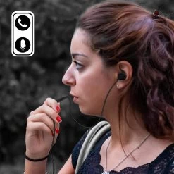 Écouteurs Sport Filaires Jack 3.5 Mm, Kit Piéton Mains Libres, Setty - Noir -Musique recherchée. hf 35 setty bk 5