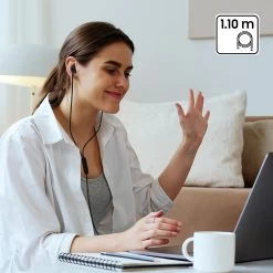 Écouteurs Sport Filaires Jack 3.5 Mm, Kit Piéton Mains Libres, Setty - Noir -Musique recherchée. hf 35 setty bk 9