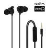 Écouteurs Sport Filaires Jack 3.5 Mm, Kit Piéton Mains Libres, Setty - Noir -Musique recherchée. hf 35 setty bk r