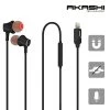 Écouteurs Filaires Lightning, Kit Piéton Magnétique Avec Micro & Boutons Multifonctions, Akashi - Noir