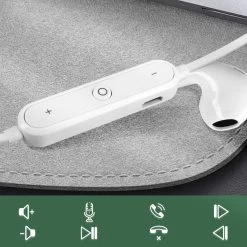 Écouteurs Bluetooth Intra-auriculaires Stéréo HD Audio, Akashi - Argent -Musique recherchée. hf aka bt sl dv3 7