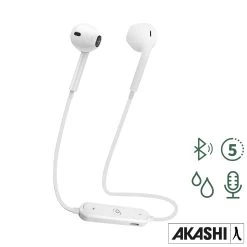 Écouteurs Bluetooth Intra-auriculaires Stéréo HD Audio, Akashi - Argent