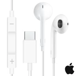 Écouteurs IPhone 15 EarPods Officiel Apple USB-C, Kit Mains Libres - Blanc