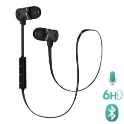 Écouteurs Bluetooth Stéréo Avec Télécommande, Anti-noeuds - Noir