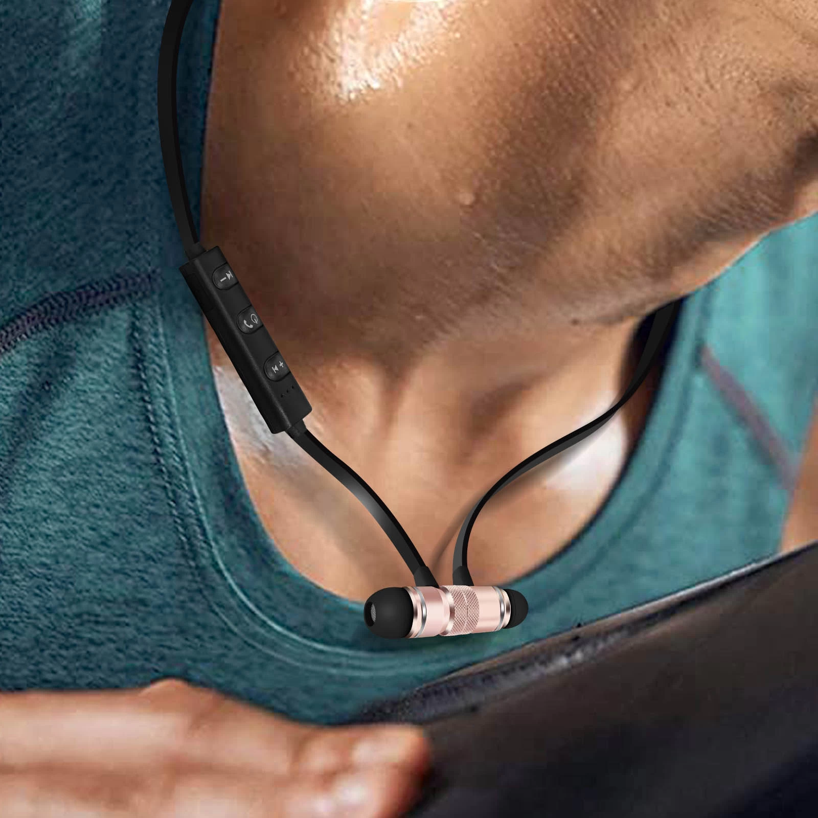 Écouteurs Bluetooth Stéréo Avec Télécommande, Anti Noeuds - Noir / Rose Gold 11 Écouteurs Bluetooth Stéréo Avec Télécommande, Anti Noeuds - Noir / Rose Gold – Image 9