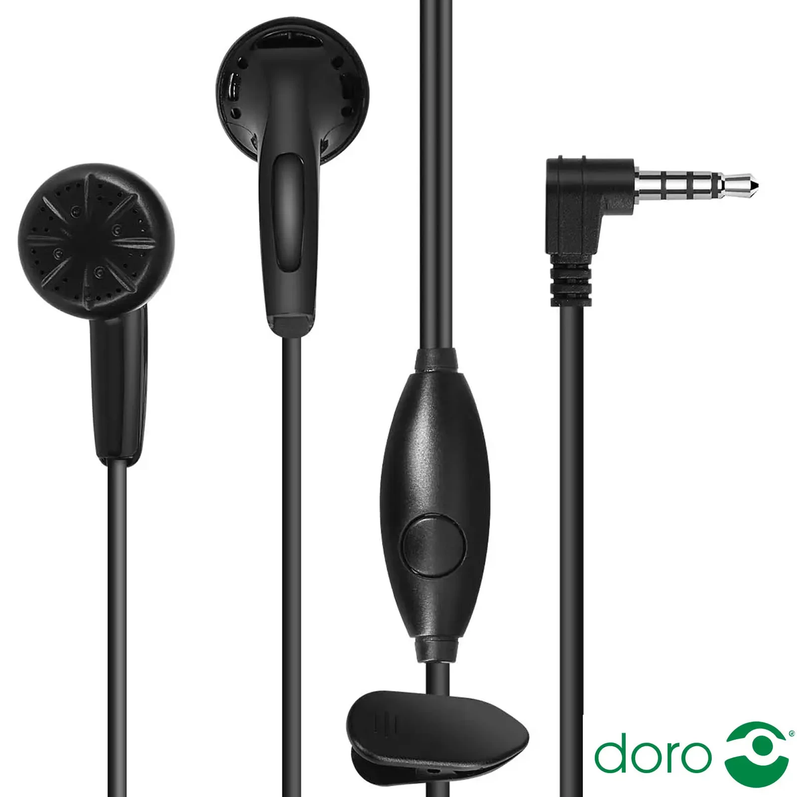 Écouteurs Filaires D'Origine Doro, Jack 3.5mm Avec Maintien Et Confort Total - Noir 3 Écouteurs Filaires D'Origine Doro, Jack 3.5mm Avec Maintien Et Confort Total - Noir