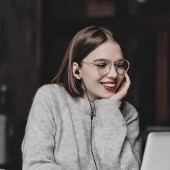 Ecouteur USB C Filaires, Kit Main Libre & Câble Anti-noeud, Inkax - Noir -Musique recherchée. hf ep14 bk usbc 2