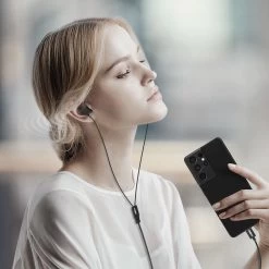 Ecouteur USB C Filaires, Kit Main Libre & Câble Anti-noeud, Inkax - Noir -Musique recherchée. hf ep14 bk usbc 7