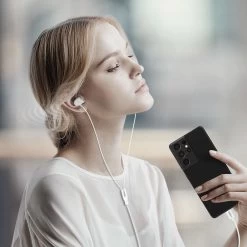 Ecouteur USB C Filaires, Kit Main Libre & Câble Anti-noeud, Inkax - Blanc -Musique recherchée. hf ep14 wh usbc 7