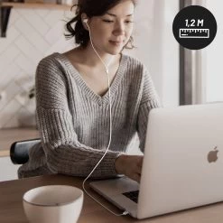 Ecouteur USB C Filaires, Kit Main Libre & Câble Anti-noeud, Inkax - Blanc -Musique recherchée. hf ep14 wh usbc 8