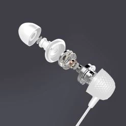 Ecouteur USB C Filaires, Kit Main Libre & Câble Anti-noeud, Inkax - Blanc -Musique recherchée. hf ep14 wh usbc 9