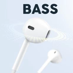 Écouteurs Force Play Jack 3.5mm, Garantie A Vie - Kit Mains Libres Avec Télécommande, Matériaux 100% Recyclés - Blanc -Musique recherchée. hf fp reg 35 4