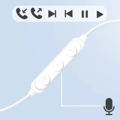 Écouteurs Force Play Jack 3.5mm, Garantie A Vie - Kit Mains Libres Avec Télécommande, Matériaux 100% Recyclés - Blanc -Musique recherchée. hf fp reg 35 5