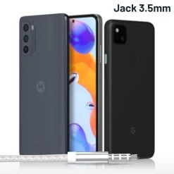 Écouteurs Force Play Jack 3.5mm, Garantie A Vie - Kit Mains Libres Avec Télécommande, Matériaux 100% Recyclés - Blanc -Musique recherchée. hf fp reg 35 8