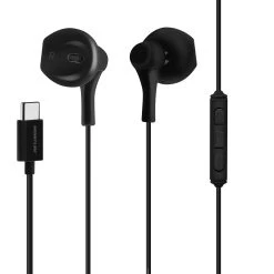 Écouteurs Kit Mains Libres Avec Embouts Intra-auriculaires, Connecteur USB Type C - Noir
