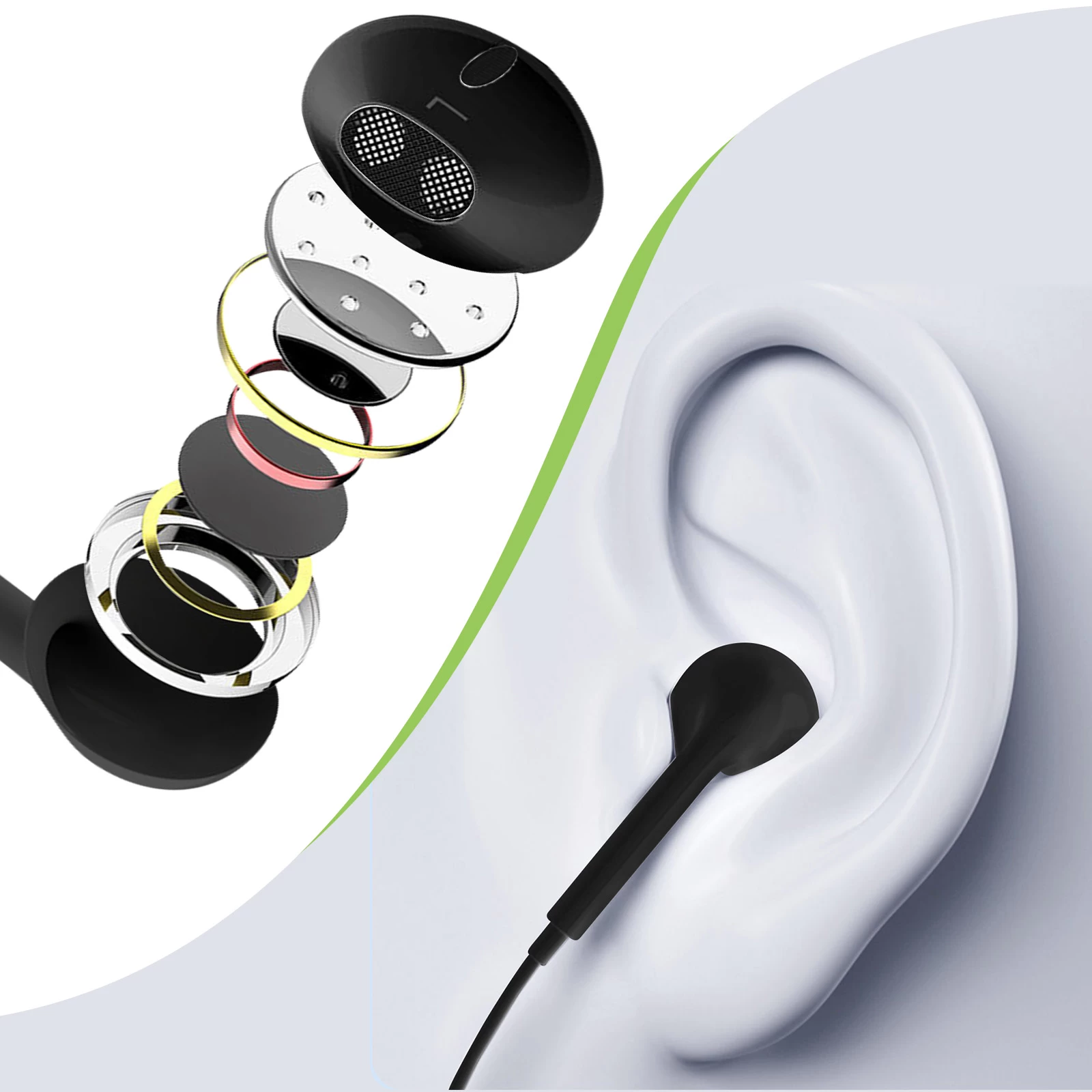 Écouteurs Filaires Jack 3,5mm De Haute Qualité Avec Microphone, Hoco - Noir 7 Écouteurs Filaires Jack 3,5mm De Haute Qualité Avec Microphone, Hoco - Noir – Image 5