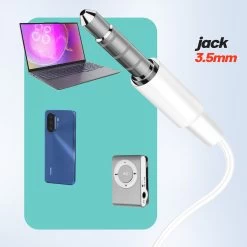 Écouteurs Filaires Jack 3,5mm De Haute Qualité Avec Microphone, Hoco - Blanc -Musique recherchée. hf hoco wh m101 3