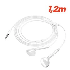 Écouteurs Filaires Jack 3,5mm De Haute Qualité Avec Microphone, Hoco - Blanc -Musique recherchée. hf hoco wh m101 6