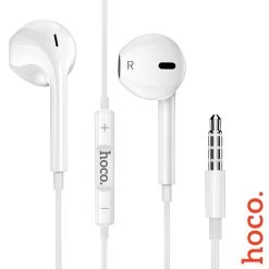 Écouteurs Filaires Jack 3,5mm De Haute Qualité Avec Microphone, Hoco - Blanc