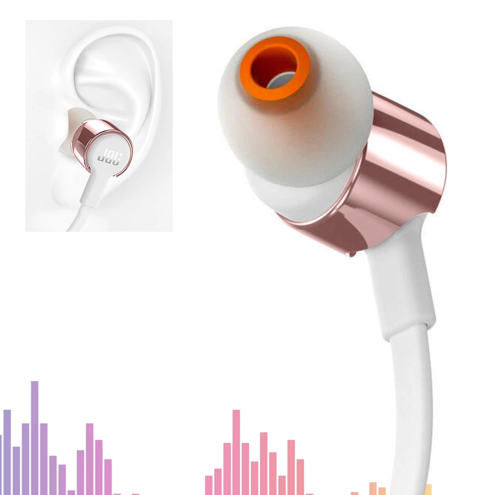 Écouteurs JBL Filaires Jack 3.5mm Intra-auriculaires Extra-Basses Fonction Kit Main Libre, Tune 210- Rose 7 Écouteurs JBL Filaires Jack 3.5mm Intra-auriculaires Extra-Basses Fonction Kit Main Libre, Tune 210- Rose – Image 5