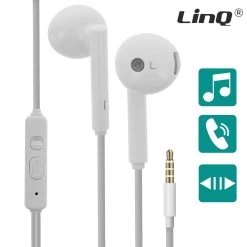 Écouteurs Stéréo Fonction Kit Mains Libres Avec Micro Et Boutons De Contrôle, By LinQ - Blanc