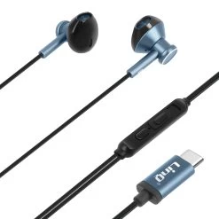 Écouteurs USB-C Son De Qualité + Micro Kit Mains Libres, LinQ - Bleu Nuit -Musique recherchée. hf linq nt 9809 2