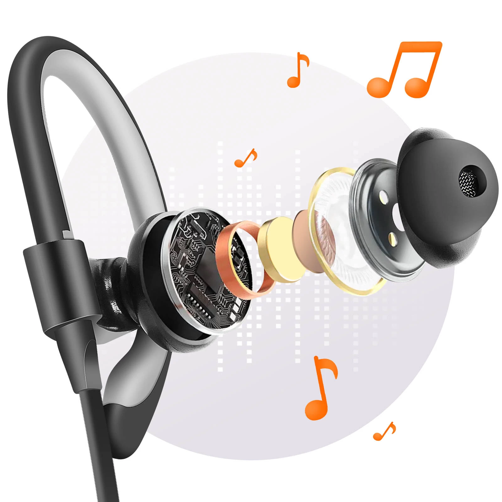 Écouteurs Bluetooth Sport LinQ Noir, Portée 40m - Tour De Cou 7 Écouteurs Bluetooth Sport LinQ Noir, Portée 40m - Tour De Cou – Image 5